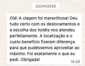 Depoimento de uma cliente da Viajou