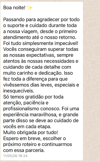 Depoimento de uma cliente da Viajou