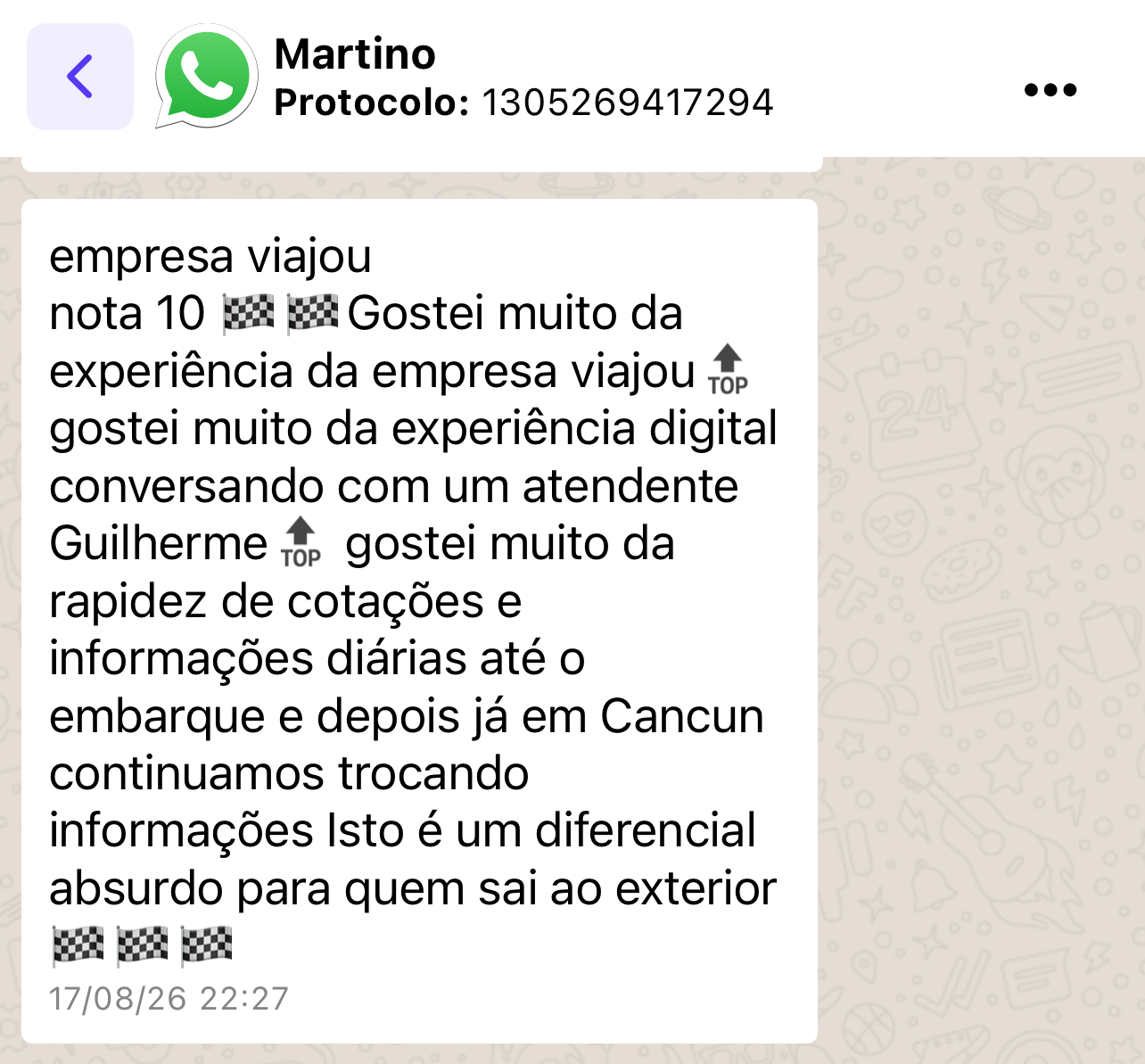Depoimento de um cliente da Viajou